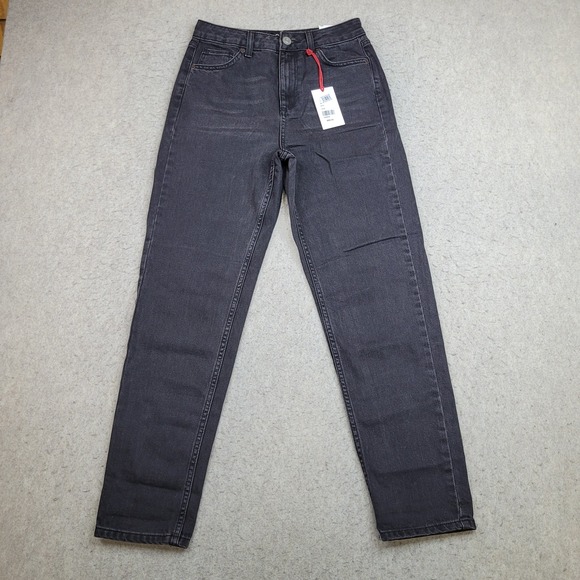 BDG Urban Outfitter Mom Jeans Womens 27x28 (Tag 27x32) Black Denim High Rise NEW - Picture 1 of 14